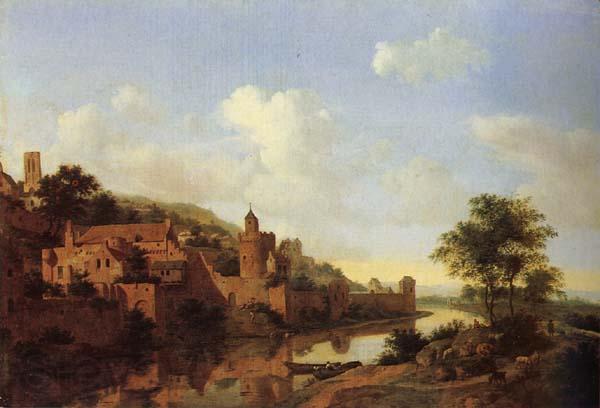 HEYDEN, Jan van der A Fortified Castle on a Riverbank